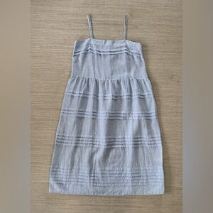 Lee Mathews 100% linen light blue tired strappy midi summer dress women’s XL